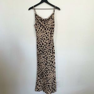 Dress Forum Spotted Cowl Neck Slip Dress